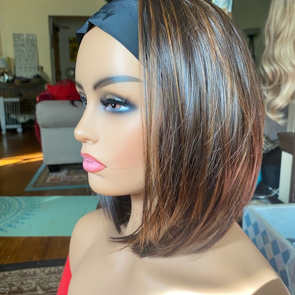 Hair Headband Wig Black And Brown With Highlights Poshmark